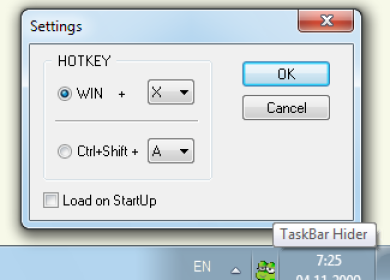 TaskBar Hider. Простая утилита для управления вкладками панели задач